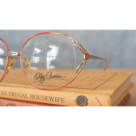 Vintage Eyeglass Frames 1990s By Oleg Cassini Semi Round Grandma Chic Retro main image 12